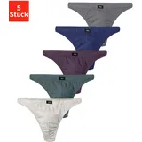 H.I.S. H.I.S String »Herren Unterhose«, (Packung, 5% St.), in Baumwollstretch-Qualität Gr. 6, grau-meliert, blau-grün, aubergine, blau, anthrazit, , 52245836-6