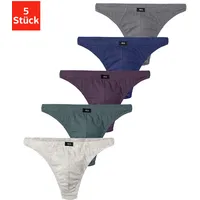 H.I.S. H.I.S String »Herren Unterhose«, (Packung, 5% St.), in Baumwollstretch-Qualität Gr. 6, grau-meliert, blau-grün, aubergine, blau, anthrazit, , 52245836-6