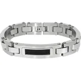 ZEEme Edelstahl matt glanz zweifarbig mit schwarzem Stahlseil schwarz 22 cm