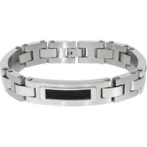 ZEEme Edelstahl matt glanz zweifarbig mit schwarzem Stahlseil schwarz 22 cm