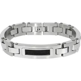 ZEEme Edelstahl matt glanz zweifarbig mit schwarzem Stahlseil schwarz 22 cm