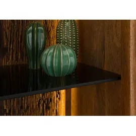 Massivmoebel24 Vitrine Mango 100 x 45 x 175 cm Natur