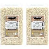 Oltresole, Italienischer Carnaroli-Reis, Vakuum-Packung mit 2 x 1 kg, Reis mit hohem Stärkegehalt und hervorragenden Kocheigenschaften, ideal für Risottos, Timballi und Paella