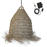 Lumisky Solar-Pendelleuchte Seegras 47 cm 5 m beige