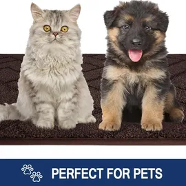 FCSDETAIL Fußmatte 60x90cm Dunkelbraun rutschfest waschbar