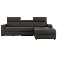 Ecksofa HOME AFFAIRE "Sentrano, L-Form" Sofas Gr. B/H/T: 275cm x 82cm x 164cm, Kunstleder, Recamiere rechts, mit manueller Relaxfunktion-ohne USB-Anschluß, braun 275 cm, man. o. elektr. Relaxfunktion und USBKopfverstellung