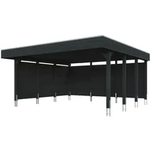 SKANHOLZ Doppelcarport Friesland 5,46 x 5,55 m anthrazit inkl. Seiten- und Rückwand Set C