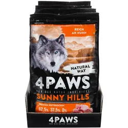 4 PAWS Hundetrockenfutter Huhn 2 kg, 4er Pack