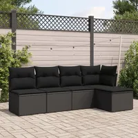 Festnight Gartenlounge mit Stauraum Balkon Lounge Balkon Sofa Rattan Sofa Klein Rattansofa Gartensofa Ecksofa Lounge Sofa Outdoor Polyrattan Balkonmöbel Couch Gartenmöbel Ecklounge