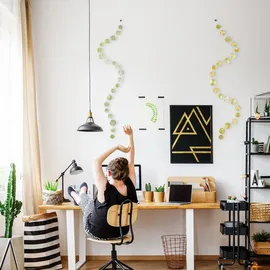 Relaxdays Capiz Girlande 4er Set, Türkis