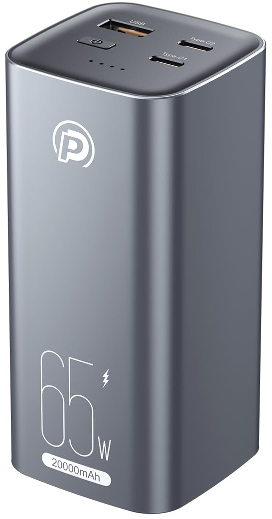 Power Bank 65W 20000mAh USB C Externer Akku Schnellladung Tragbares Ladegerät für Laptop, iPhone, Tablet, Samsung Galaxy, Huawei und Mehr-Schwarz