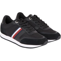 Tommy Hilfiger Damen Runner Sneaker Essential Stripes Sportschuhe, Schwarz (Black), 36