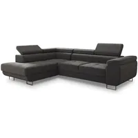Sofnet Ecksofa Caris Schlaffunktion und einstellbare Kopfstützen, Wohnlandschaft mit Bettkasten, Couch, Sofa, (Grau (Kronos 22),