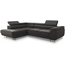 Sofnet Ecksofa Caris Schlaffunktion und einstellbare Kopfstützen, Wohnlandschaft mit Bettkasten, Couch, Sofa, (Grau (Kronos 22),