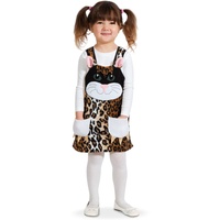 KarnevalsTeufel Kinderkostüm Katze Kleid Karneval Verkleidung Spielkleid Tierkostüm Kätzchen Katzenkostüm für Kinder Mädchen (116)