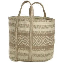 Chic Antique Jute Korbtasche mit Henkel, natur