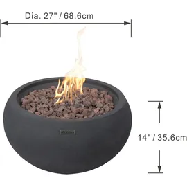 ELEMENTI Feuertisch York Ø 68 cm Schwarz