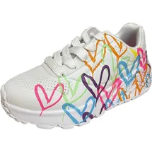 SKECHERS Uno Lite Spread The Love White Synthetic/Multi Trim 32