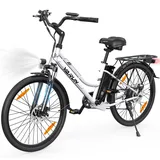 VARUN E Bike 26 Zoll, City E-Bike Damen Herren mit 55NM 250W Motor, 48V Li-Ion Akku, Elektrofahrrad mit LCD Display, 4+1 Fahrmodi, City E-Fahrrad mit bis zu 80KM