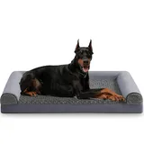 FURTIME Orthopädisches Hundebett Grosse Hunde Ergonomisches Hundekissen XXL - 122x89 cm Hundesofa Waschbares Hundekissen mit Abnehmbarem rutschfest Fütterung Schaumstoff Hundebett Orthopädisch