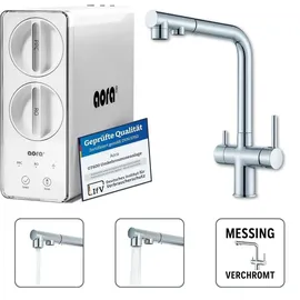 neueswasser group AORA GT600 Direct Flow Osmoseanlage, inkl. 3-Wege-Edelstahl-Armatur – Chrom