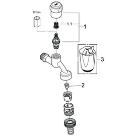 Grohe Armaturenkombination DN15 Rohrbelüfter Bauform C, chrom