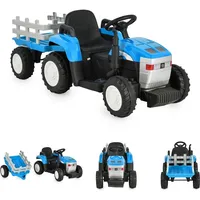 Moni Kinder Elektrotraktor Dallas mit Anhänger, Fernbedienung, Musik, Lichter