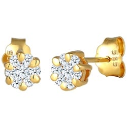 Elli DIAMONDS Blume Diamant (0.24 ct.) 585 Gelbgold Ohrringe   Damen