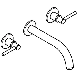 Grohe Atrio Waschtisch-Wand-Dreilochbatterie warm sunset