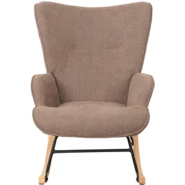 Mendler Schaukelstuhl HWC-N14 Stoff/Textil 320 g/m2 80 x 100 x 80 cm Braun