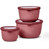 Mepal - Multischale Cirqula Round Set 3-teilig - Vorratsdosen mit Deckel - Geignet als Aufbewahrungsbox, Kuhlschrank, Gefrierschrank & Mikrowellengeschirr - 500 ml, 1000 ml & 2000 ml - Vivid Mauve