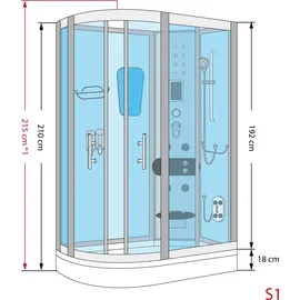 AcquaVapore AquaVapore Duschkabine Komplettdusche Fertigdusche Dusche D60-70M0L 120x80 cm