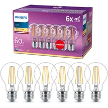 Philips LED-Birne 60 W E27 warmweiß 6 St.