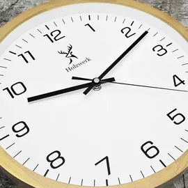 Holzwerk Wanduhr Designer Loft 30 cm WOLFSBURG beige