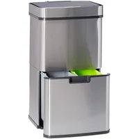 Relaxdays Mülltrennsystem 60 l Silber