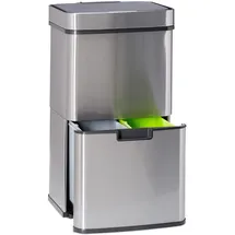Relaxdays Mülltrennsystem 60 l Silber