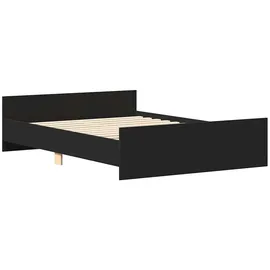 vidaXL Bettgestell mit Kopf- und Fußteil Schwarz 140x200 cm