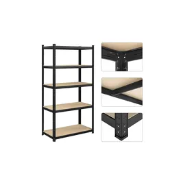 Songmics Lagerregal 50 cm x 100 cm x 200 cm Schwarz