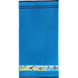 Erwin Müller Kinder-Handtuch Frottier blau Größe 50x100 cm - mit Piratenmotiv auf Bordüre, 100% Baumwolle