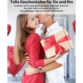 Gydom Smartwatch Damen mit Telefonfunktion 1.8" Alexa Eingebaut Fitnessuhr 100+ Sportmodi, Herzfrequenz SpO2 Stress EIN-klick Messen, Schlafmonitor - Weiß