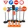 alldoro gmbh alldoro 60230 XXL-Verkehrsset mit Ampel, 10 Verkehrsschildern (75 cm) - 4 Pylonen,