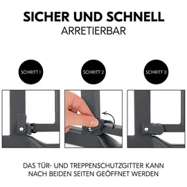 hauck Türschutzgitter Clear Step Autoclose 2 Set 9 cm, Dark Grey​