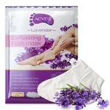 P-Beauty Fußmaske | Hauterneuernde Fußpeeling-Socken mit Lavendelextrakt | Ideal gegen Hornhaut, risse, raue Haut & Hühneraugen | Für samtweiche Füße | 1-Paar