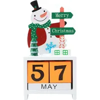 Weihnachts-Countdown-Blöcke, 99 Tage bis Weihnachten, Adventskalender, aus Holz, Weihnachtsmann, Rentier, Schneemann, Schreibtischfigur, Urlaub, W...