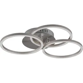 Trio LED-Deckenleuchte Circle Nickel matt