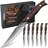 luxuskollektion Premium Steakmesser Set 6 teilig Holzgriff Geschenkbox Grillbesteck
