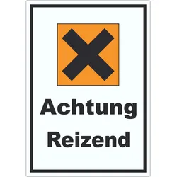 Aufkleber Gefahrensymbol Reizend Kreuz A3 (297x420mm)
