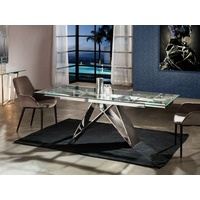 Esstisch Edelstahl Designertisch Luxustisch ausziehbar MIKA modern Esszimmer