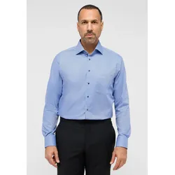 Langarmhemd ETERNA "MODERN FIT", Herren, Gr. 39, Normalgrößen, blau, 100% cotton, tailliert, Langarm Manschette, Hemden, NON IRON (bügelfrei)