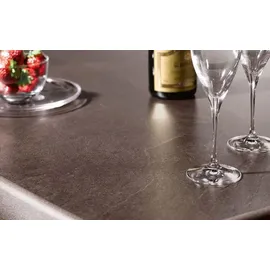 Sieger Boulevard-Klapptisch mit mecalit-Pro-Platte 140 x 90 x 72 cm graphit/schieferdekor anthrazit oval